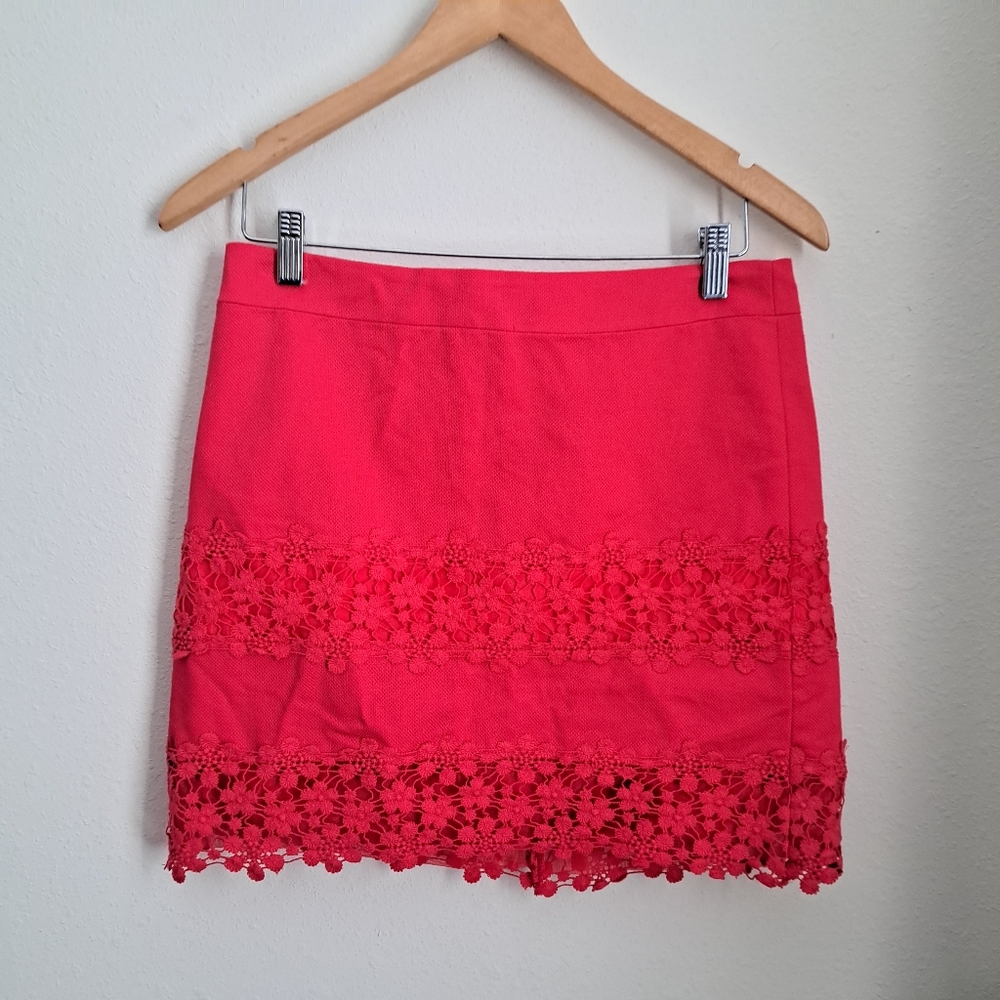 NWT J. Crew Pink Mini Skirt-Embroidery Detail Size 4 Original Price $98
